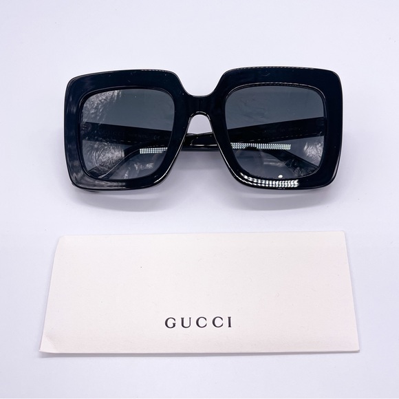 NEW GUCCI GG0328S 001 SQUARE WOMEN SUNGLASSES GUCCI NEW COLLECTION EYEWEAR - Picture 11 of 12